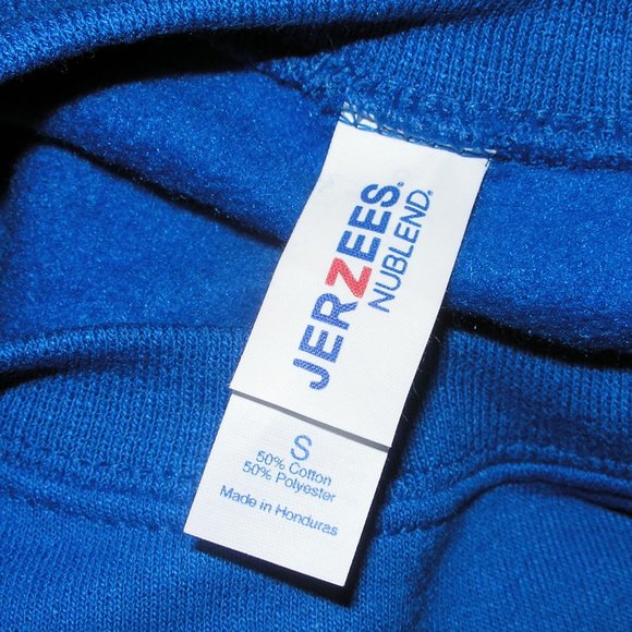 New Women's Small Jerzees Blue Fleece Sweatshirt Screen Printed Penguins - Picture 5 of 13